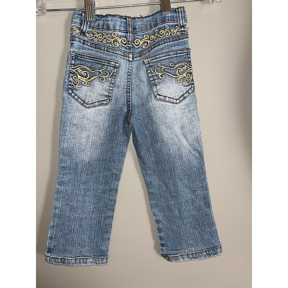 Vtg‎ Y2K Cherokee Toddler Demin Jeans Embroidered Flared 2T